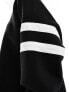 Фото #8 товара ASOS DESIGN notch neck sweatshirt with contrast stitching in black