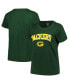 Фото #1 товара Women's Green Green Bay Packers Plus Size Arch Over Logo T-shirt