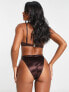 Фото #2 товара South Beach high waist bikini bottom in high shine brown