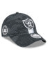 Фото #1 товара Men's Black Las Vegas Raiders 2024 Sideline 9FORTY Stretch-Snap Hat