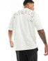 Фото #1 товара ASOS DESIGN oversized t-shirt in off white with across the back text print