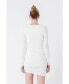 ფოტო #3 პროდუქტის Women's Ruched Long Sleeve Mini Dress