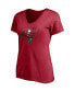 Фото #3 товара Women's Tom Brady Red Tampa Bay Buccaneers Player Icon Name and Number V-Neck T-Shirt