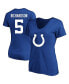 ფოტო #1 პროდუქტის Women's Anthony Richardson Royal Indianapolis Colts Plus Size Player Name and Number V-Neck T-shirt