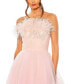 Фото #2 товара Women's Strapless Feather Hem Tulle Gown