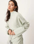 ASOS EDITION soft high neck ruched detail maxi dress with cut out back in pale sage Blasses Graugrün, 40 - фото #3