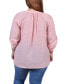 Plus Size Raglan Sleeve Split Neck Blouse