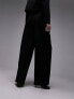 Topshop co-ord raw hem tuxedo wide leg tailored trouser in black