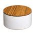 Storage Box with Lid 5five Natureo White Natural Glass Bamboo ABS ø 13,5 x 7 cm