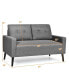 Фото #3 товара Modern Loveseat Sofa 55'' Upholstered Chair Couch with Soft Cushion