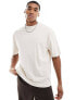 ASOS DESIGN oversized t-shirt in off white with cowboy back print