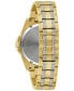 Men's Classic Crystal Gold-Tone Stainless Steel Bracelet Watch Box Set 43mm
