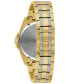 Men's Classic Crystal Gold-Tone Stainless Steel Bracelet Watch Box Set 43mm