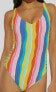 Bleu Rod Beattie Women's 185082 Lace Down Mio One-Piece Swimsuit Size 6