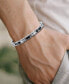 ფოტო #2 პროდუქტის Men's Diamond Link Bracelet (1/4 ct. t.w.) in Stainless Steel & Black Ion-Plate