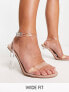 ASOS DESIGN Wide Fit Notion barely there heeled sandals in clear