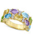 Фото #1 товара Кольцо Macy's Gemstone Double Row in Gold-Plated Silver