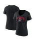 Women's Black New England Patriots Plus Size Drop Back V-Neck T-shirt