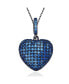 ფოტო #1 პროდუქტის Suzy Levian Sterling Silver Cubic Zirconia Pave Mini Heart Pendant Necklace