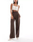 Фото #1 товара ASOS DESIGN wide leg tailored trousers in brown