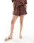 Фото #5 товара Iisla & Bird loose fit beach shorts co-ord in brown