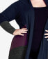 Фото #7 товара Plus Size Cora Color Block Cardigan Sweater