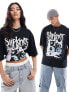 Фото #1 товара ASOS DESIGN unisex oversized license tee with Slipknot prints in black