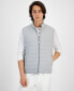 Фото #1 товара Men's Heathered Quilted Zip Stand-Collar Vest, Created for Macy's