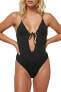Фото #1 товара O'NEILL 264529 Women's V Neck Plunge Black One Piece Swimsuit Size XS