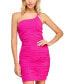 Juniors' Glitter-Knit One-Shoulder Dress