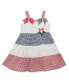 ფოტო #1 პროდუქტის Baby Girls Americana Tiered Seersucker Dress with Bows