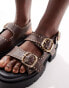 Фото #2 товара Truffle Collection double strap heeled sandals in brown