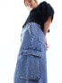 Levi's cargo midi denim skirt in blue W26 - фото #9