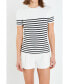 Фото #1 товара Women's Stripe Fitted Knit Top
