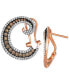 Фото #2 товара Chocolatier® Chocolate Diamond & Vanilla Diamond Spiral Hoop Earrings (1-3/8 ct. t.w.) in 14k Rose Gold