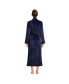 Women's Tall Cozy Plush Long Wrap Robe Синий, M Long - фото #2