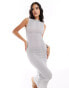 Фото #3 товара ASOS DESIGN sparkle midi dress with low back in silver