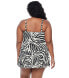 Ralph Lauren 299252 Women Plus Size Zebra Skirted One Piece Swimsuit Size 18W