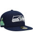 Фото #3 товара Men's College Navy Seattle Seahawks Super Bowl XLVIII Citrus Pop 59FIFTY Fitted Hat