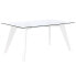 Dining Table DKD Home Decor White Transparent Crystal MDF Wood 160 x 90 x 75 cm