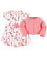 Фото #3 товара Baby Girls Baby Organic Cotton Dress and Cardigan, Pink Flamingo