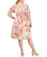 Фото #2 товара Plus Size Floral-Print Puff-Sleeve Midi Dress