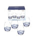 Blue Italian Stemless Wine Glasses