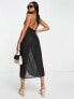Фото #2 товара Candypants wrap beach cut out summer dress in black