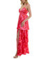 Фото #3 товара Juniors' Floral Tie-Strap Tiered Maxi Dress