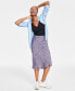 Фото #1 товара Women's Petal-Print Midi Slip Skirt, Created for Macy's