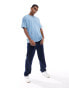 New Look blue stripe oversized tshirt in blue