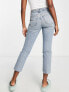 Topshop cropped mid rise with raw hems straight jean in bleach