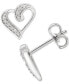 ფოტო #1 პროდუქტის Diamond Open Heart Stud Earrings (1/10 ct. t.w.) in Sterling Silver