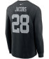 Фото #4 товара Men's Josh Jacobs Black Las Vegas Raiders Player Name and Number Long Sleeve T-shirt